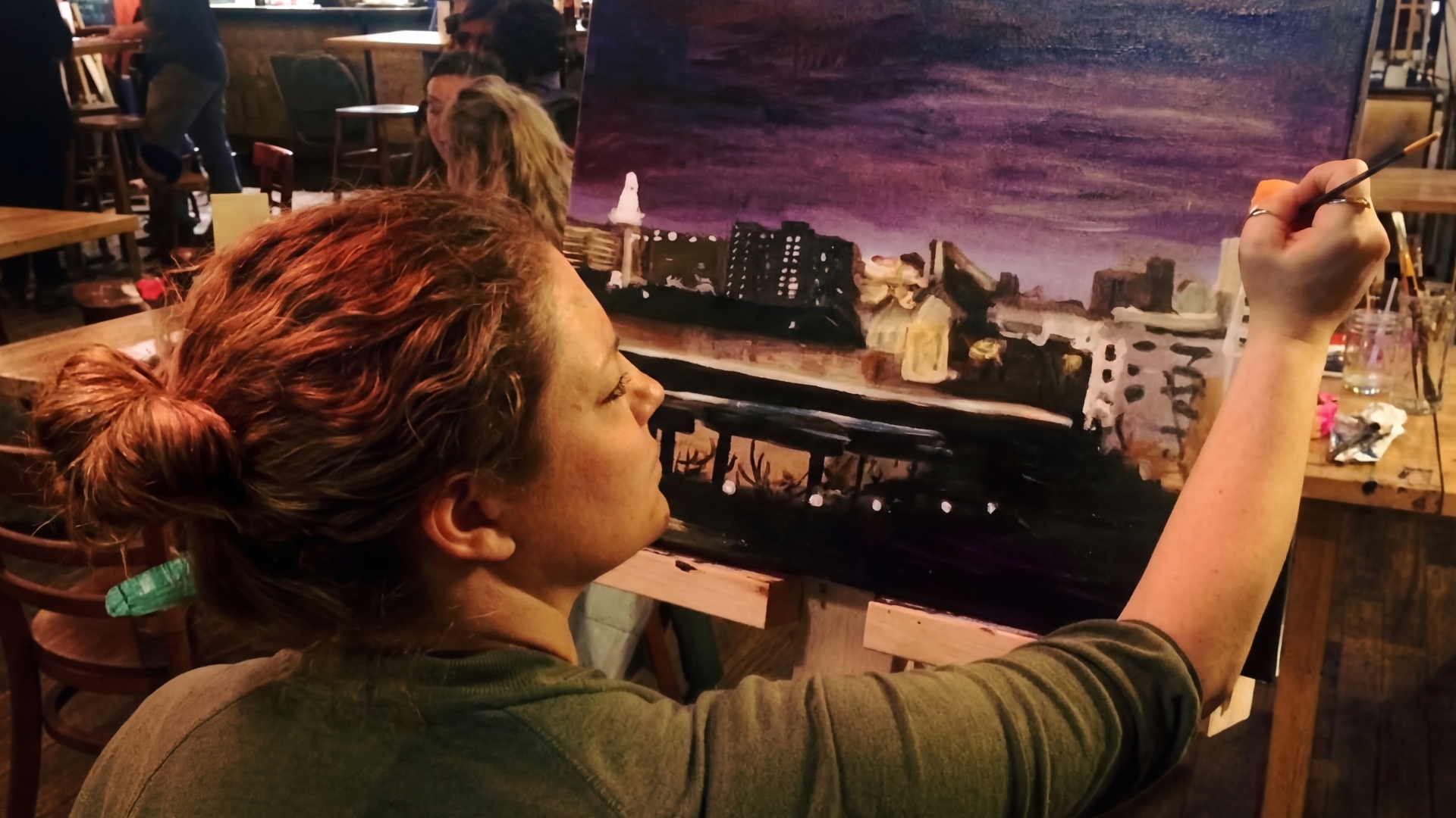 Painting class in action